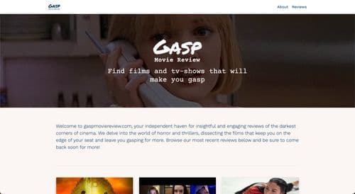 Screenshot of GASP Movie Review - Dynamic Review Platform with Strapi CMS